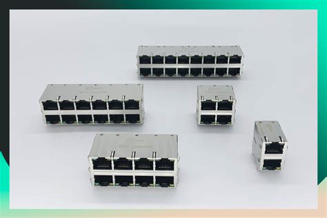 90 Degree Rj45 Ethernet Jack 10p10c 1 Ports And Integrated Magnetic