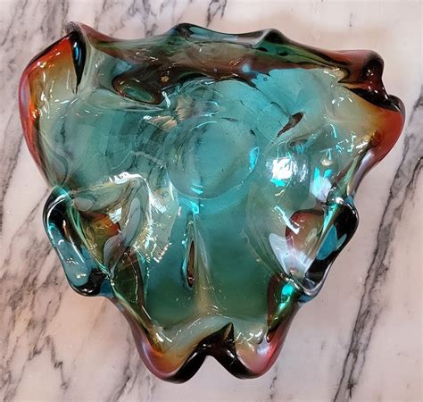 Mid Century Murano Art Glass Shell Bowl Rockwell Antiques Dallas