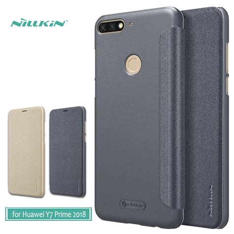 For Huawei Y7 Prime 2018 Case Nillkin Sparkle Luxury Flip Leather Case