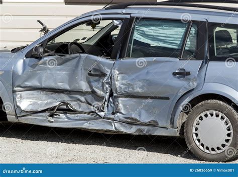 Crashed Car Side View Royalty Free Stock Images Image 26836659