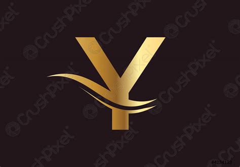 Gold Y Letter Logo Design Y Logo Design With Creative Stock Vector