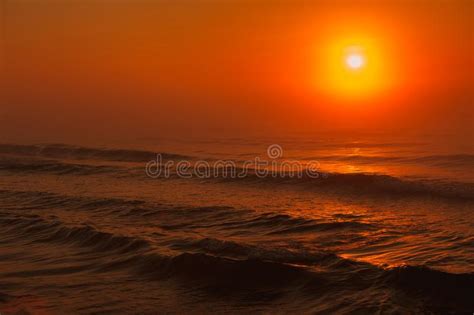 Beatiful Red Sunset Over Sea Surface Stock Photo Image Of Coast