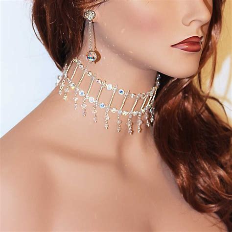 Crystal Bridal Choker Necklace Bridal Choker Bridal Fashion Jewelry Chokers