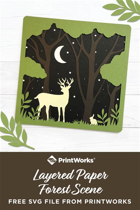 Printworks Layered Paper Forest Scene Svg Files Cricut Crafts Crafts