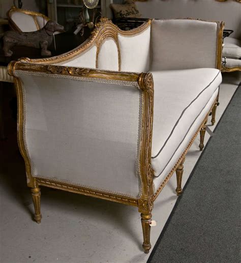 Step by step process of upholstering a hand sprung french style sofa. Exceptional French Louis XVI Style Canape Sofa at 1stdibs