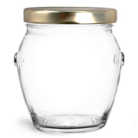Sks Bottle And Packaging 212 Ml Glass Jars Clear Glass Honey Pot Jars W Gold Metal Plastisol