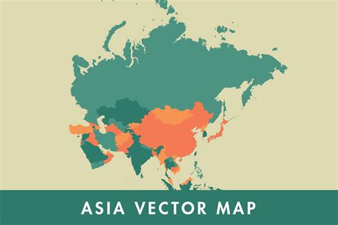 Asia Vector Map Custom Designed Illustrations Creative Market