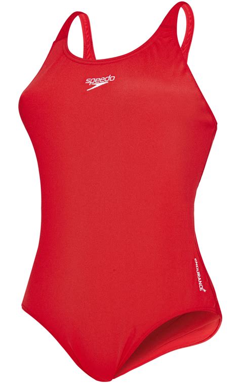 Speedo Essential Endurance Medalist Swimsuit Women Fed Red At