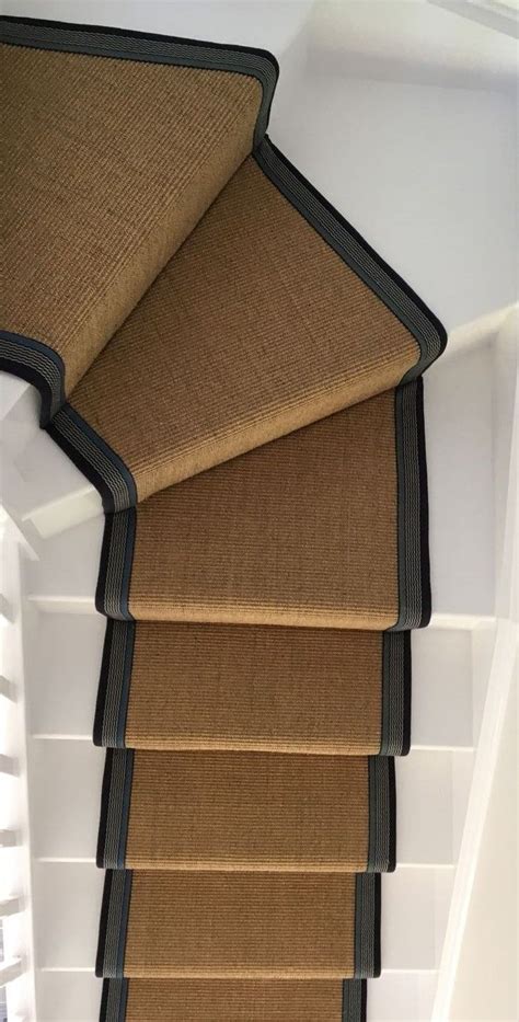 The stairs were a bit of a conundrum. Sisal Taped Stair Runner Carpet | Stair runner carpet ...