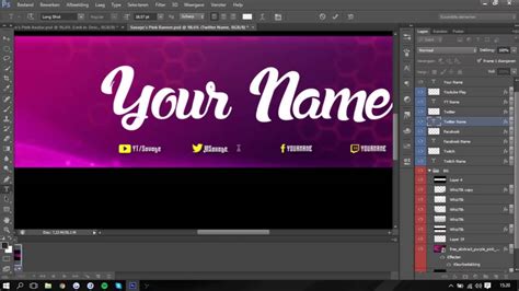 Free Youtube Banner And Avatar Pink Themed Psd Youtube