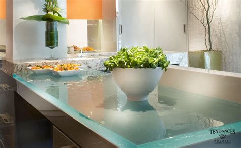 The countertops are manufactured out of 100% recycled glass materials; Glass Kitchen Countertops By ThinkGlass | iDesignArch ...