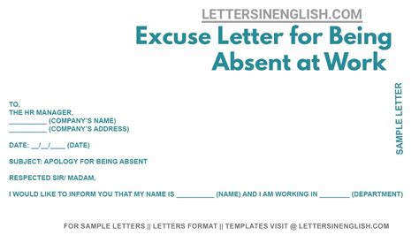 Excuse Letter For Being Absent At Work YouTube