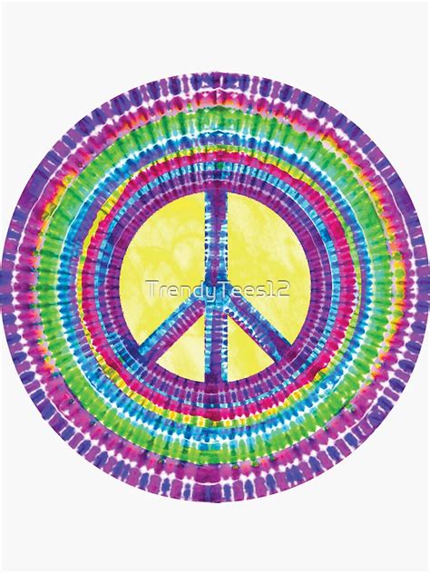 Tie Dye Peace Sign Tye Die Cool Hippie Rainbow Graphic Sticker For