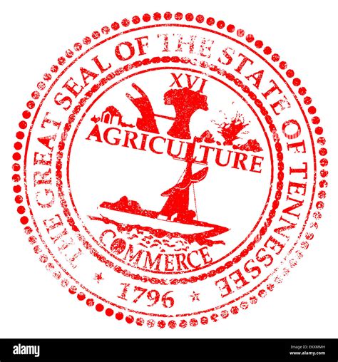 The State Seal Of Tennessee Rubber Stamp On A White Background Stock