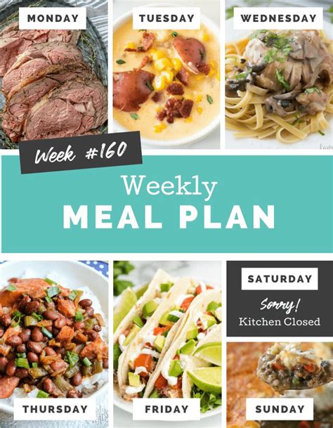 Easy Weekly Meal Plan Week 160 Week Meal Plan Easy Weekly Meals