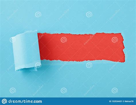 Torn Colored Paper Hole In The Sheet Of Paper Stock Image Image Of