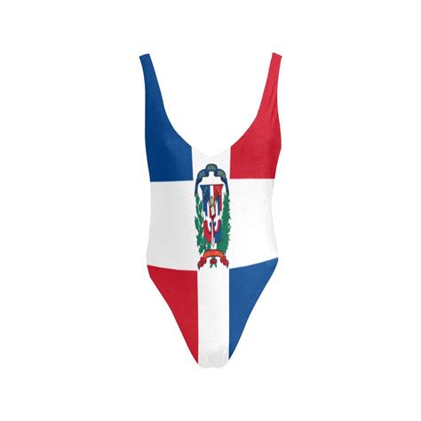 dominican republic flag high cut backless swimsuit caribbean kulture creations