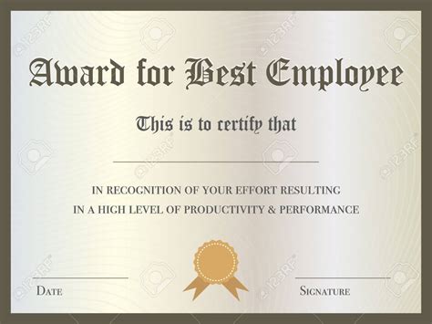 Illustration Of Certificate Award For Best Employee Intended For Best Employee Award Certificate