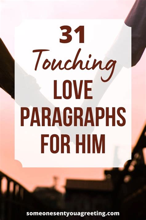 Two People Holding Hands With The Words 31 Touching Love Paragraphs For Him