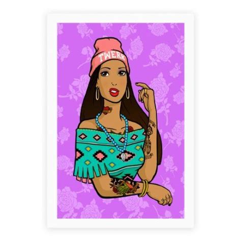 Hipster Pocahontas Poster Canvas Print Wooden Hanging Scroll