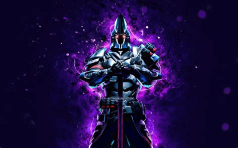 Download Wallpapers Ultima Knight With Axe 4k Violet