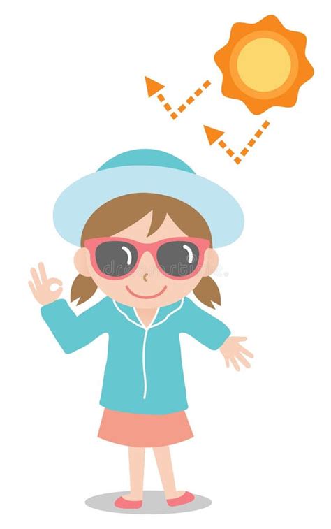 Sun Safety Tips Girl Kid Illustration Uv Protection Productshat
