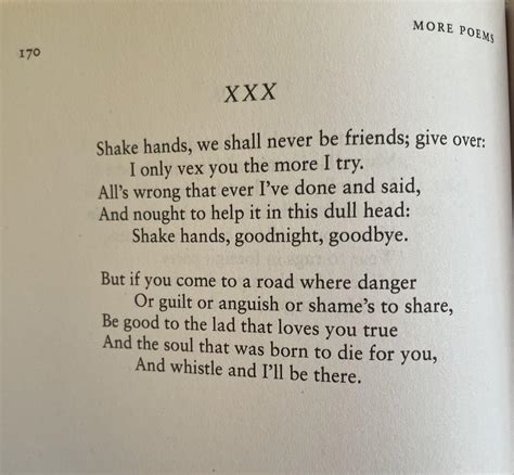 [poem] Shake Hands Ae Housman R Poetry