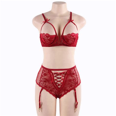Classy Red Lace Plus Size Underwire Girls Sexy Bra And Panty Sets Buy