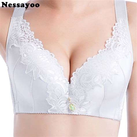Women Seamless Wire Free Lace Bra For Small Breasts Push Up Adjustment Bra Wide Shoulder Strap