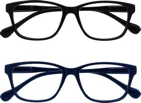 The Reading Glasses Company Black And Navy Blue Lightweight Readers Value 2 Pack Mens