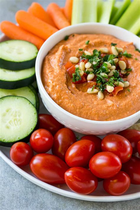 Roasted Red Pepper Hummus Recipe Healthy Fitness Meals
