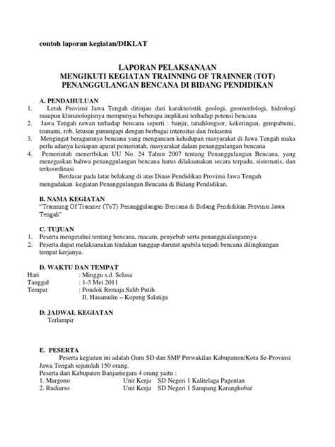 Contoh Laporan Hasil Kegiatan Pelatihan Homecare24