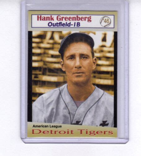 Hank Greenberg 46 Detroit Tigers Rare Miller Press Limited Edition