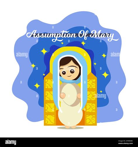 Glückliche Himmelfahrt Der Maria Tag Vektor Illustration Grußkarte