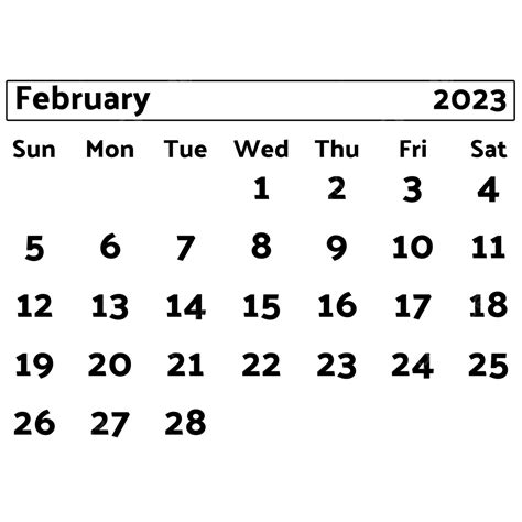 New Year February 2023 Calendar 2023 Calendar 2023 February Png And