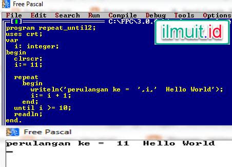 Contoh Program Looping Pascal Gudang Materi Online