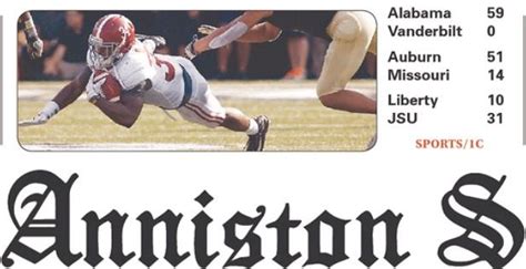 The Anniston Star Front Page Sept 24 2017 Alabama 59 Vanderbilt 0