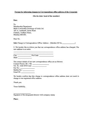 A free letter asking your bank to close your account, along with tips to make sure it goes smoothly. office address change letter format - Edit, Print & Download Fillable Templates in Word & PDF ...