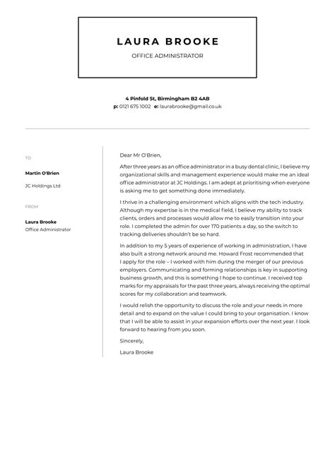 Office Administrator Cover Letter Examples And Expert Tips ·