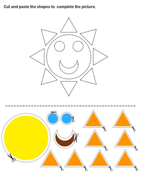 Cut And Paste Sun – Worksheets Samples