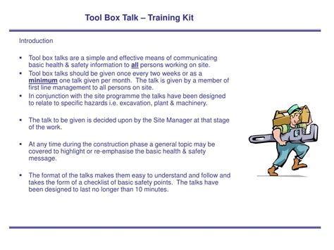 Ppt Tool Box Talk Training Kit Powerpoint Presentation Free