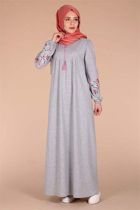 gri tesettür penye elbise modelleri Hijab Gown Hijab Style Dress Hijab Evening Dress Hijab