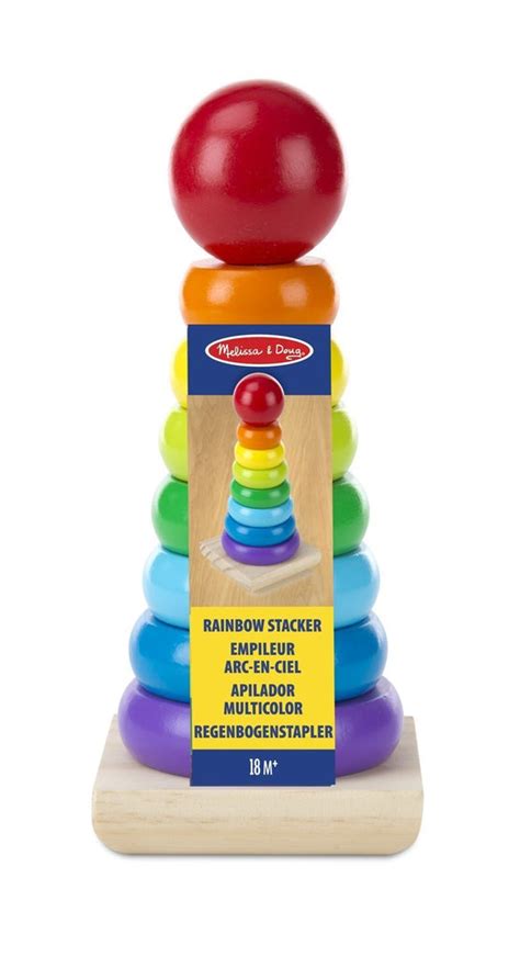 Melissa And Doug Rainbow Stacker Wooden Ring Educational Toy Home