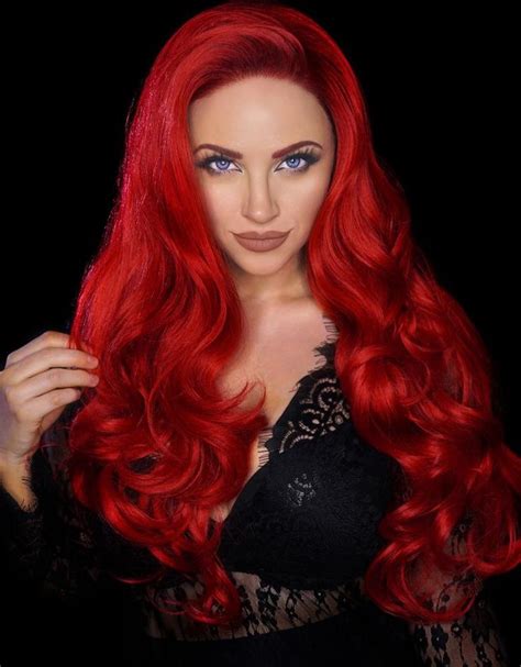 Glam And Gore Synthetic Wig Carrie 28 320g Dark Red Hair Bright Red