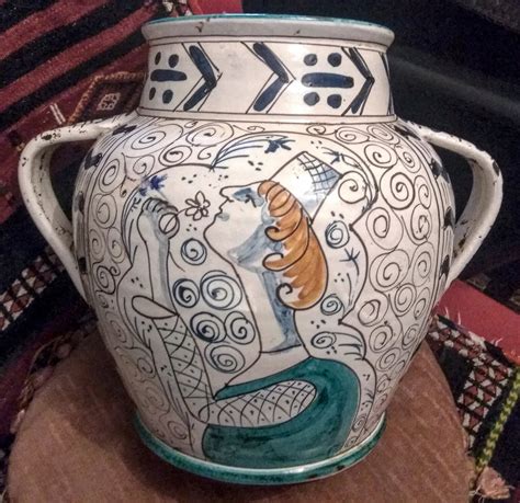 Help Id Italian Pottery Double Handle Vase