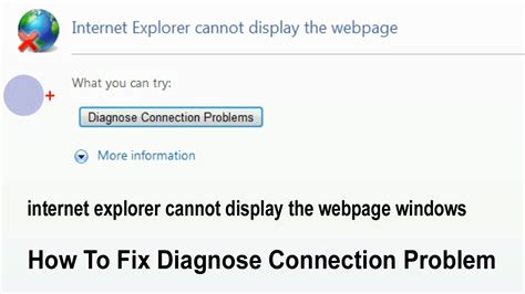 Internet Explorer Cannot Display The Webpage Windowsdiagnose