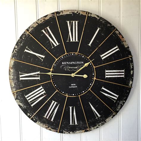 Extra Large Shabby Chic Kensington Station Wall Clock Antique Vintage