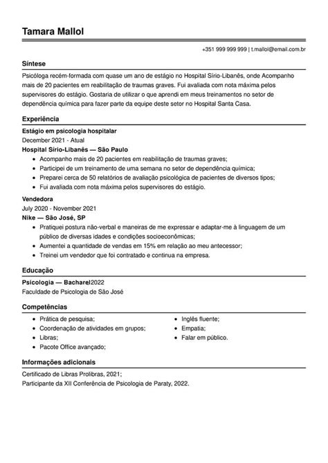 Curriculum Vitae Pronto Word Download Em Português