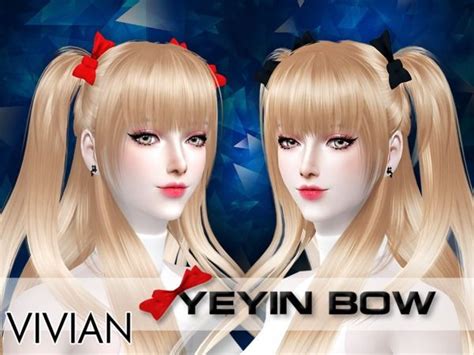 Viviandangs Vivian Yeyin Bow Sims 4 Sims Hair Sims