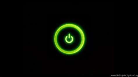 Xbox 360 Green Light Power Button Hd Desktop Wallpapers Desktop Background